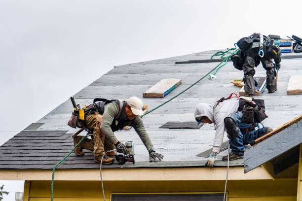 Professional Gutter Installation technician working in Truesdale, MO